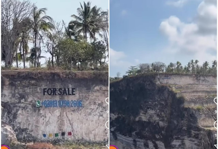 Beredar sebuah video memperlihatkan tebing di Bali dijual