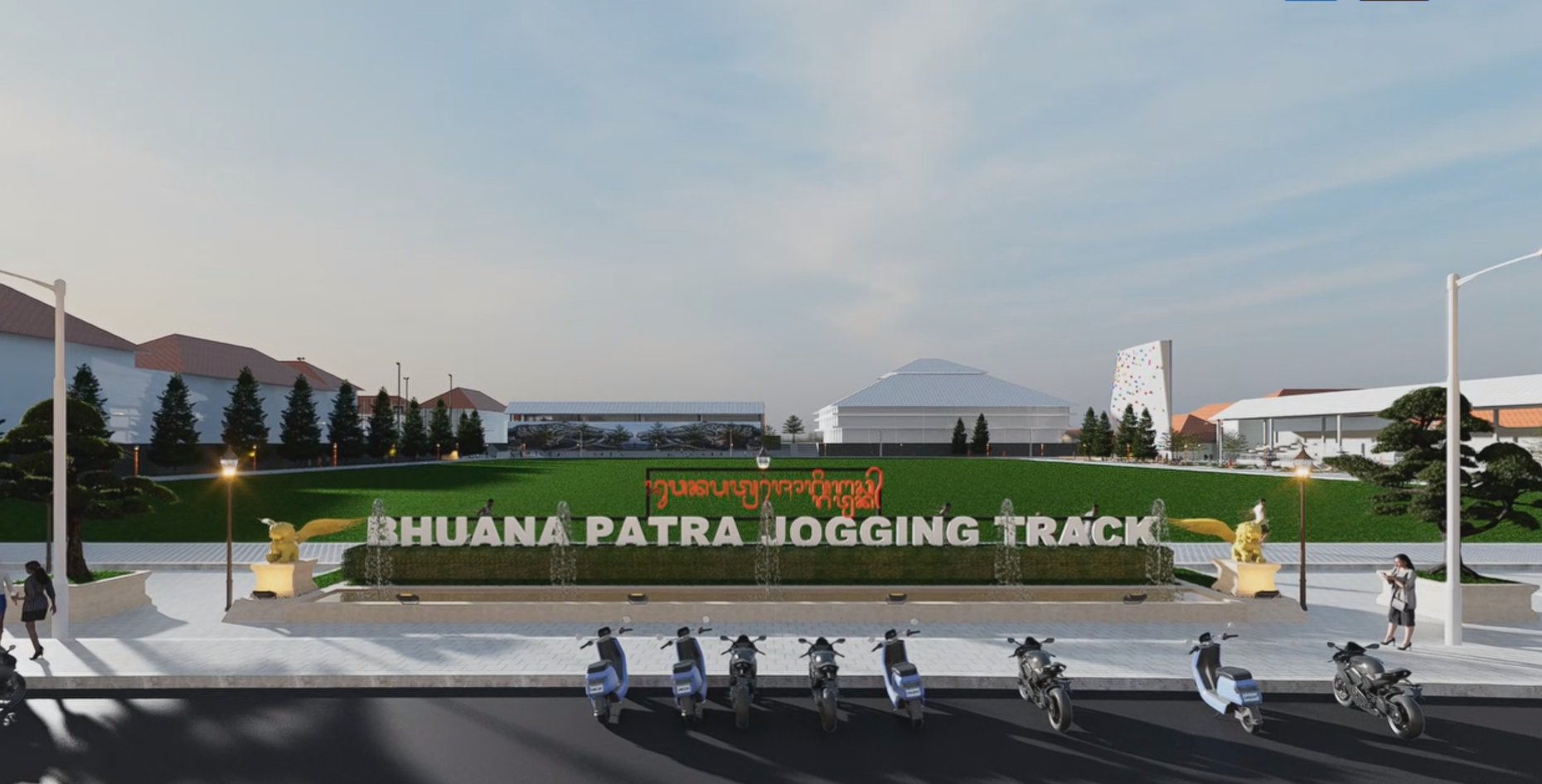 Desain jogging track yang akan dibangun di lapangan Bhuana Patra Singaraja.