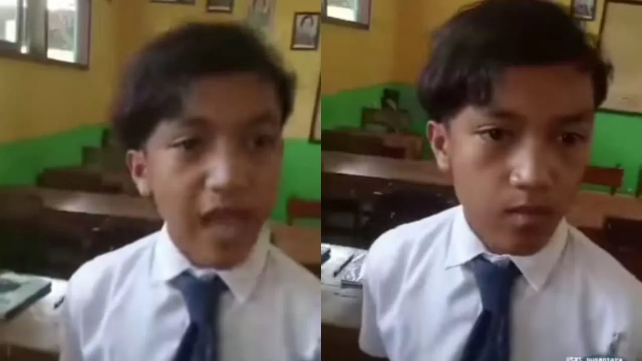 Murid lawan guru di Pasuruan saat sedang dinasehati. (Foto: Instagram @txt_nusantara)