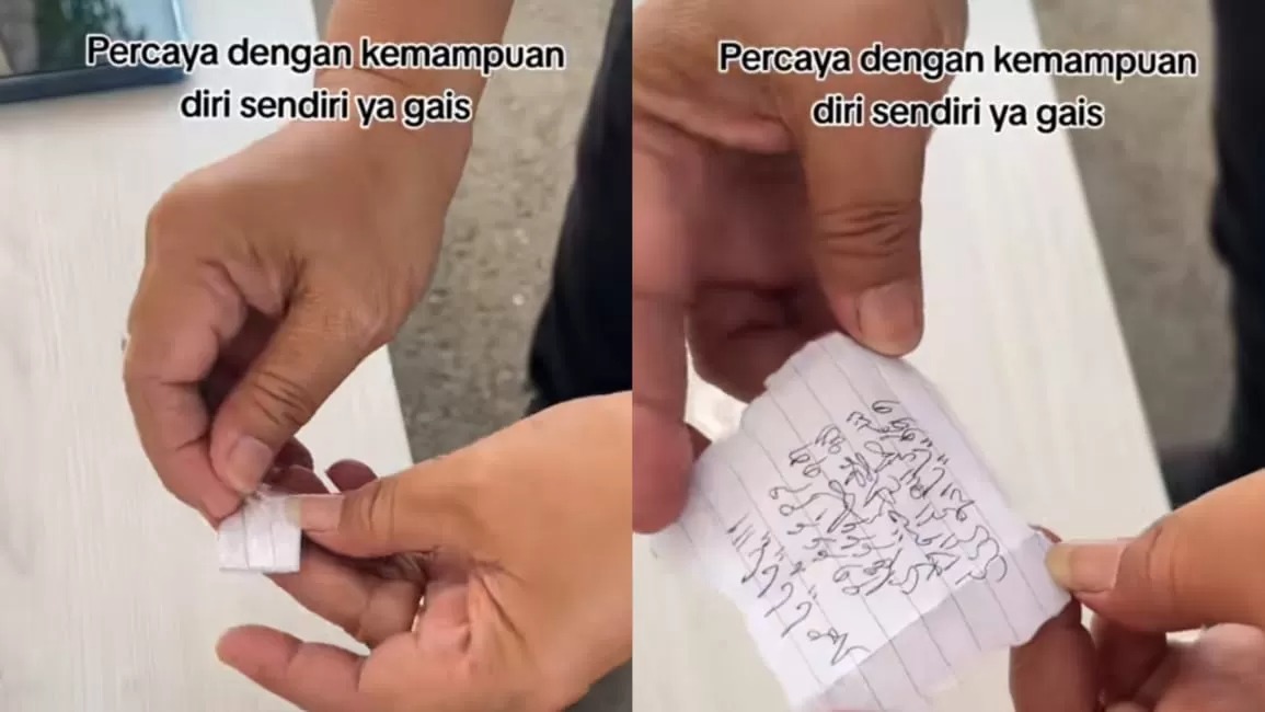 JIMAT: Tangkapan layar video panitia membuka jimat milik peserta SKD CPNS 2024.