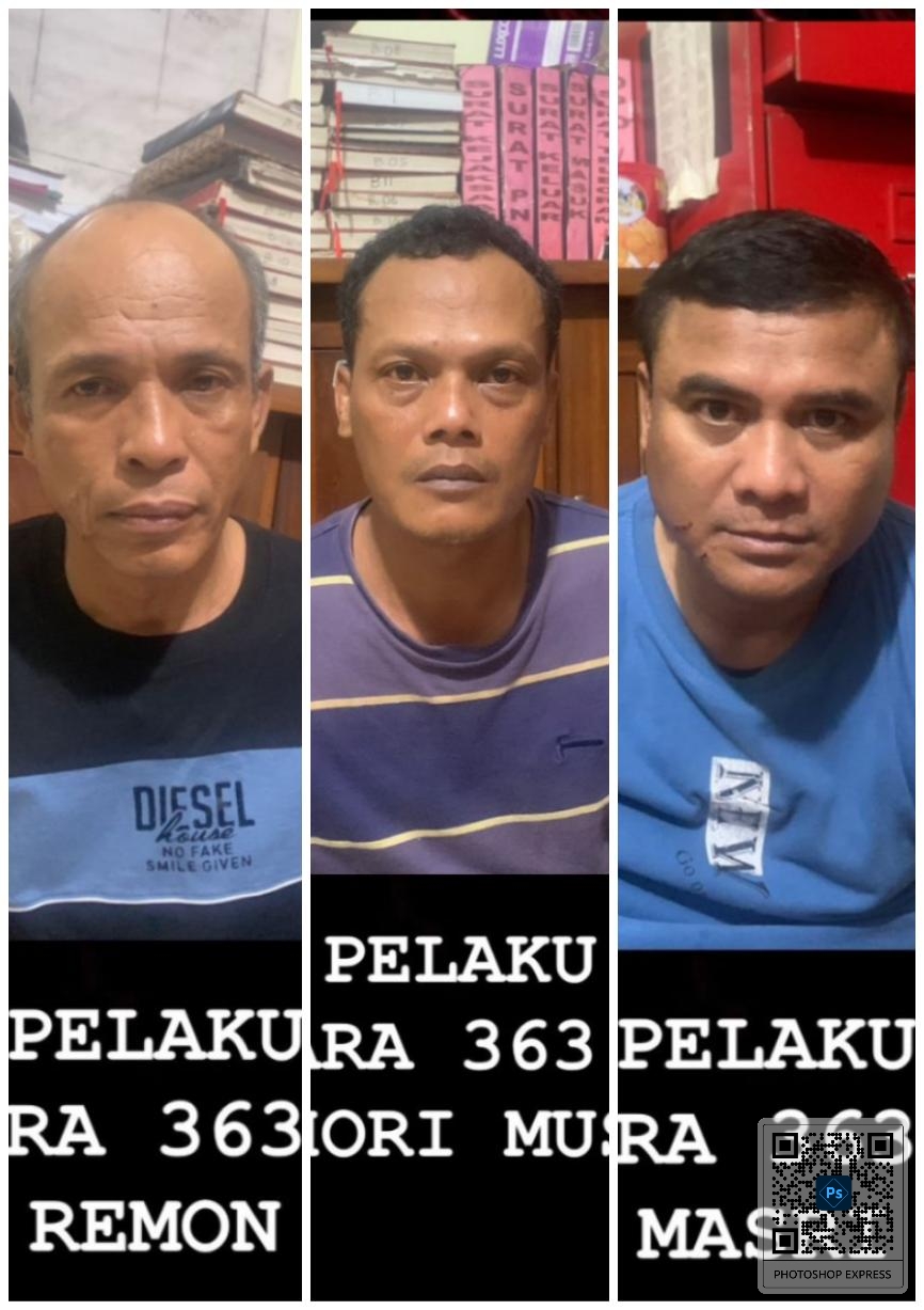TRIO: Remon, 54, Bukhori Muslim, 43, dan Musri, 49, diringkus polisi karena berkomplot mencuri. (Bali Express/Istimewa)