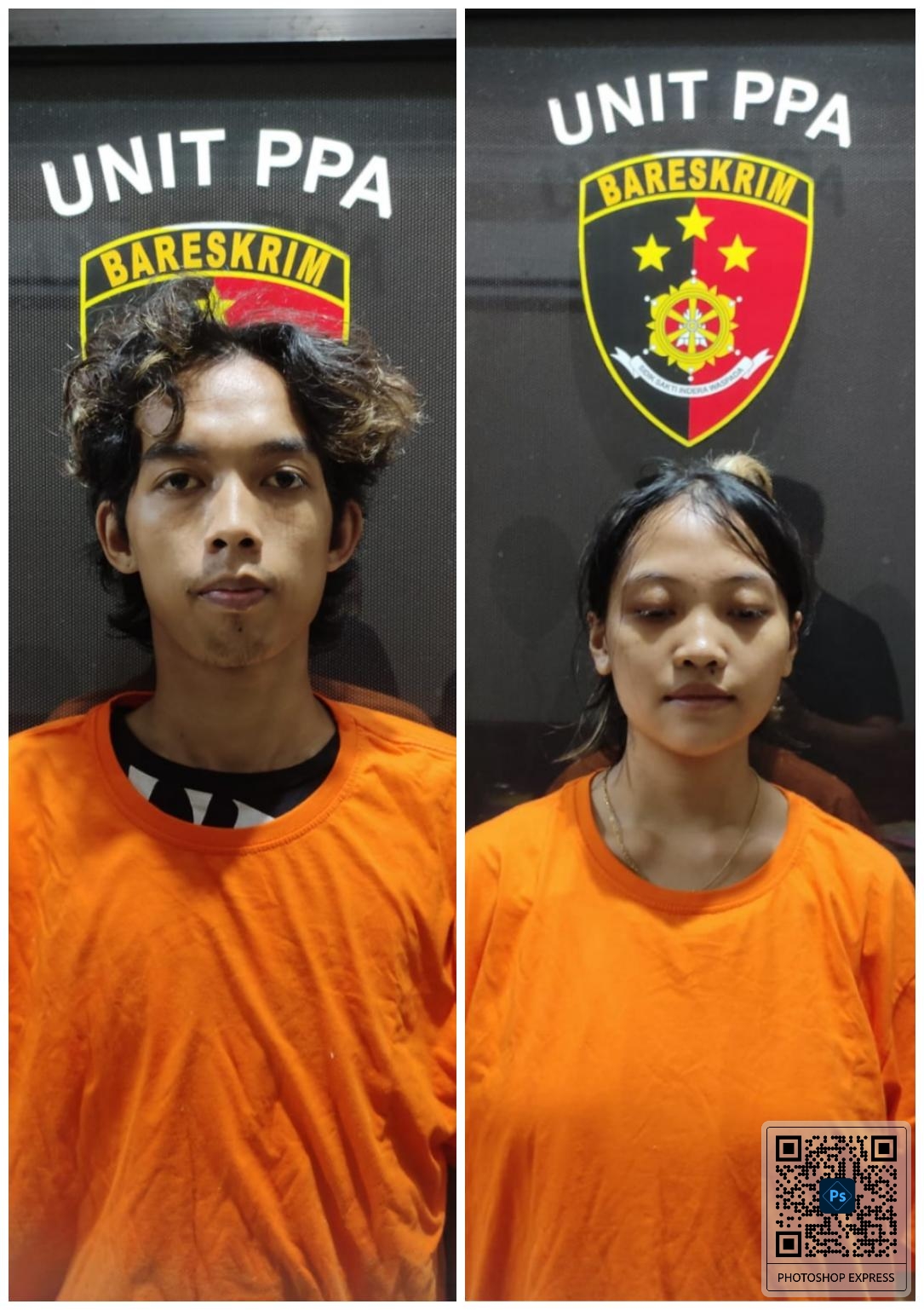 PENYIKSA: Ayah tiri bernama Aditya dan ibu Aisyah yang siksa anak usia empat tahun hanya karena rewel. (Bali Express/Humas Polres Badung)