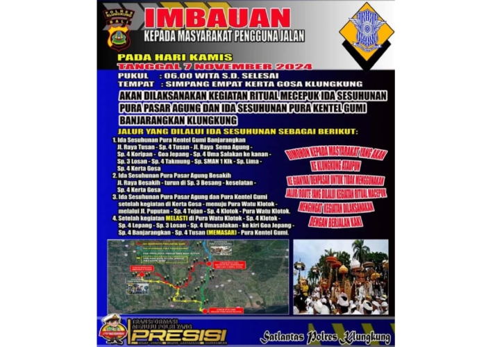 Imbauan yang disampaikan oleh Polres Klungkung.