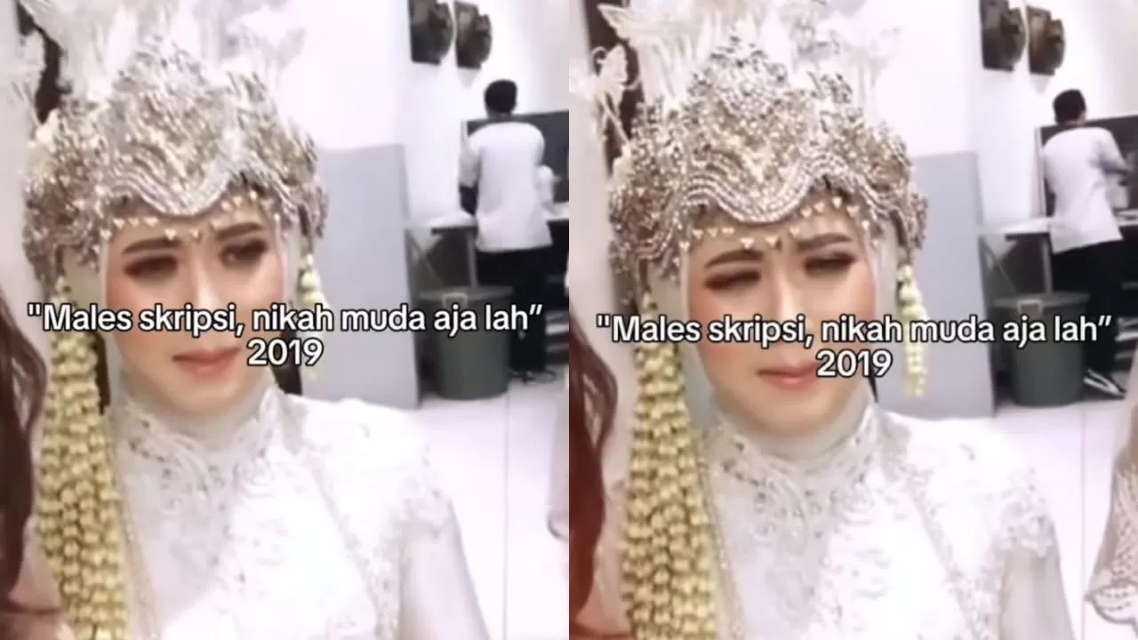 TAK SESUAI KEINGINAN: Tangkapan layar video curhat Ica yang memilih menikah muda karena malas mengerjakan skripsi namun malah berakhir menjadi janda. (Foto: TikTok)