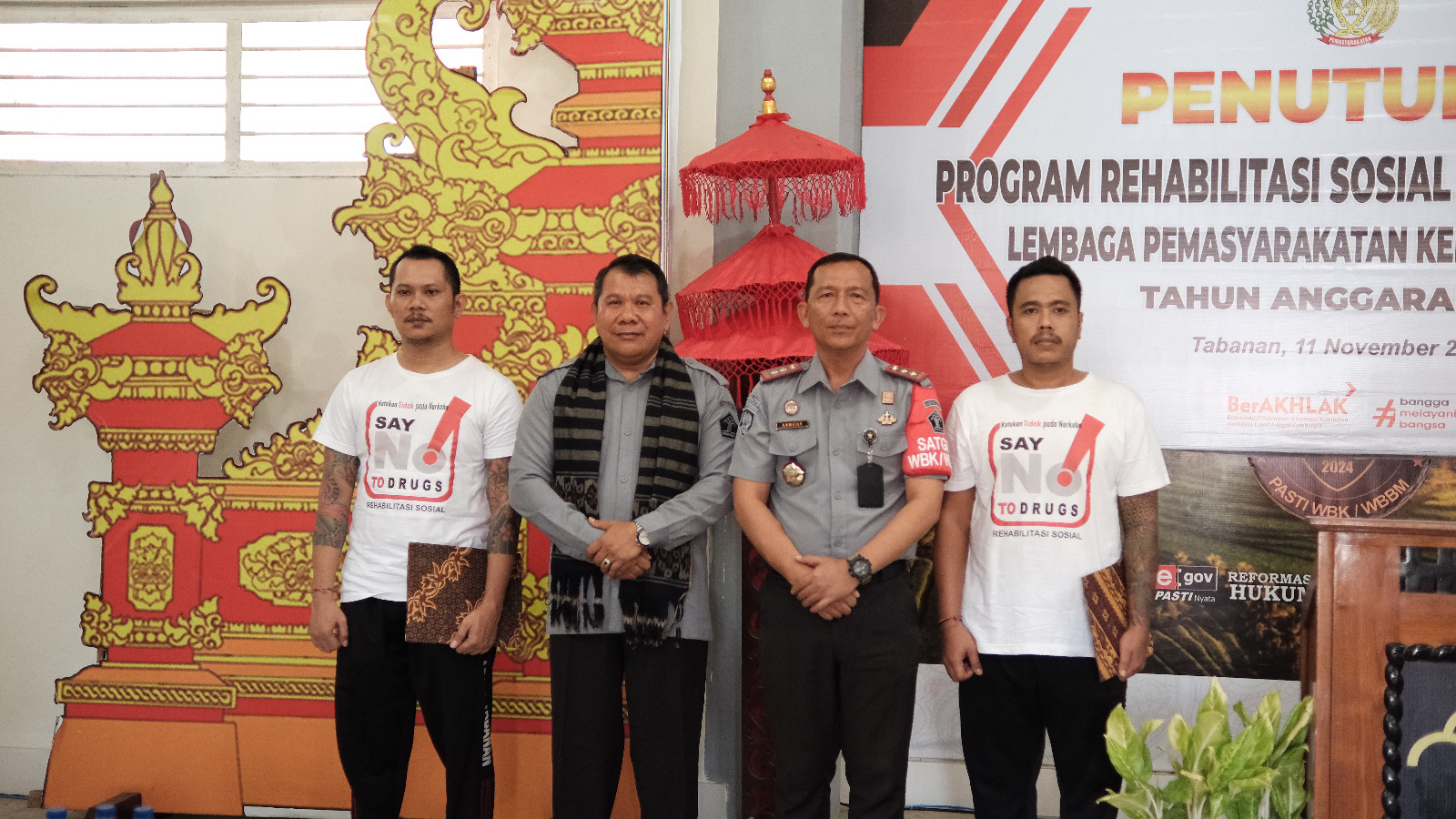 REHABILITASI: 30 orang warga binaan Lapas Tabanan menyelesaikan program Rehabilitasi Sosial Pemasyarakatan di Lapas Tabanan.