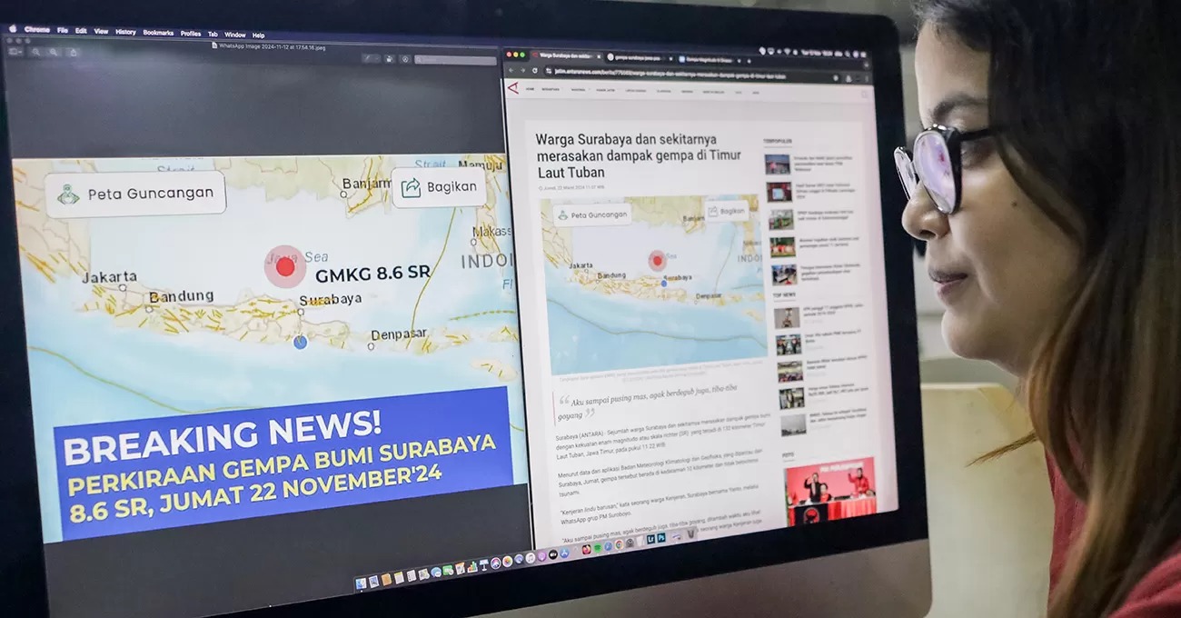 VERIFIKASI: Gambar prediksi gempa pada 22 November yang diklarifikasi oleh pihak BMKG.