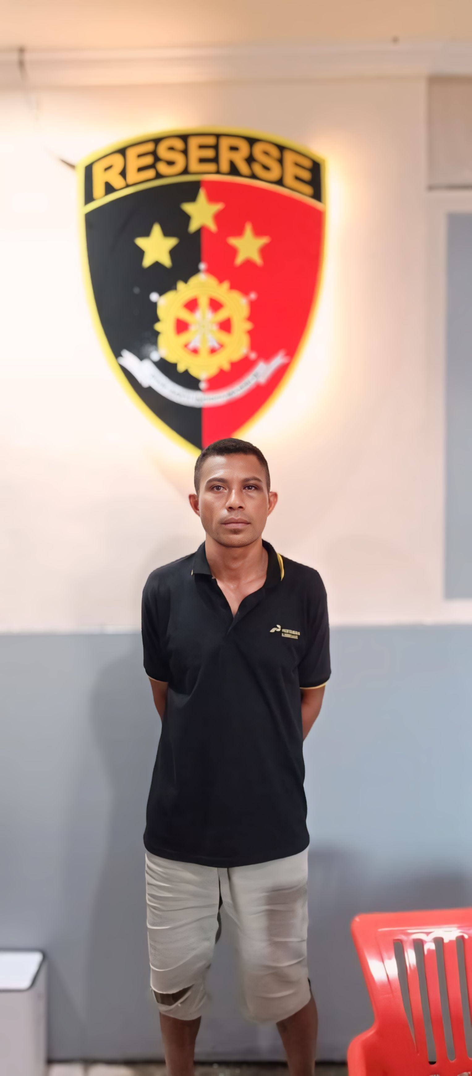 Samuel Ena Blegur, pelaku penganiaya di Jalan Trengguli, Penatih, Denpasar Timur. (Bali Express/Humas Polresta Denpasar)