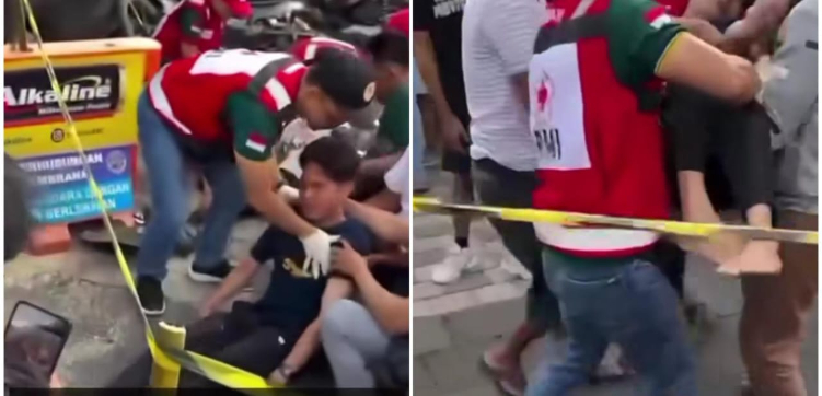 Viral di media sosial seorang penonton road race di Jembrana Bali tertabrak pembalap