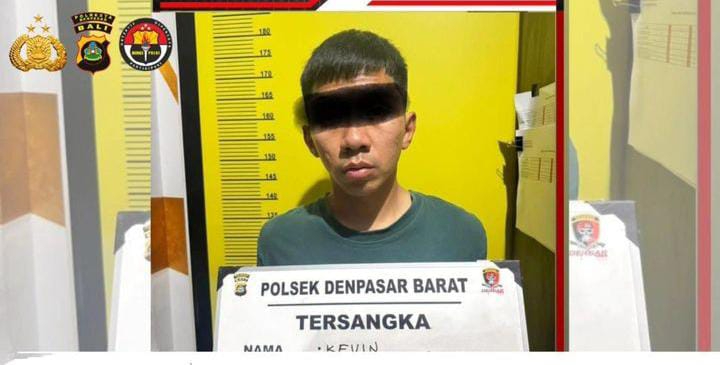 Kevin diamankan Polsek Denpasar Barat usai gasak uang perusahaan tempatnya bekerja