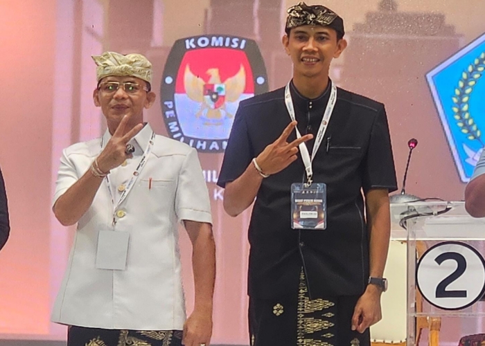Paket Satriya saat mengikuti debat kedua Pilkada Klungkung.