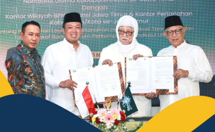 Menteri ATR/BPN Nusron Wahid Saksikan Penandatanganan MoU Percepatan Sertipikasi Tanah Milik NU di Jawa Timur