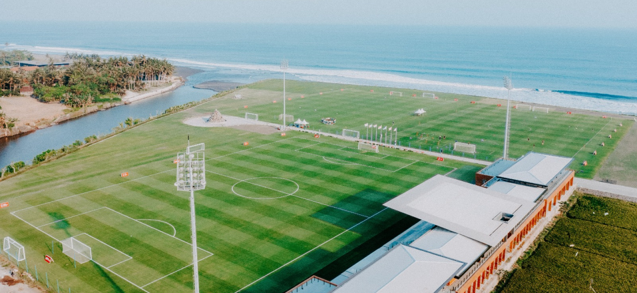 Training Center Bali United di Pantai Purnama, Gianyar menjadi lokasi pemusatan latihan Timnas Indonesia jelang Piala AFF 2024.