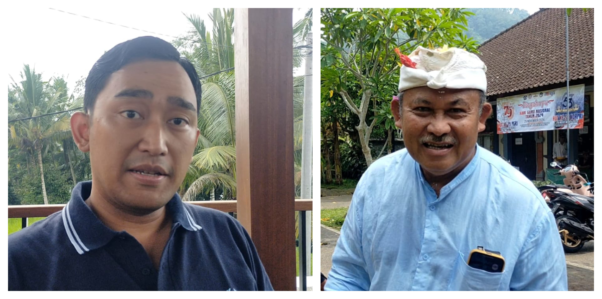 Calon Bupati Bangli Raden Cahyo Adhi Nugroho Martosubroto (kiri) dan Ida Bagus Giri Putra.