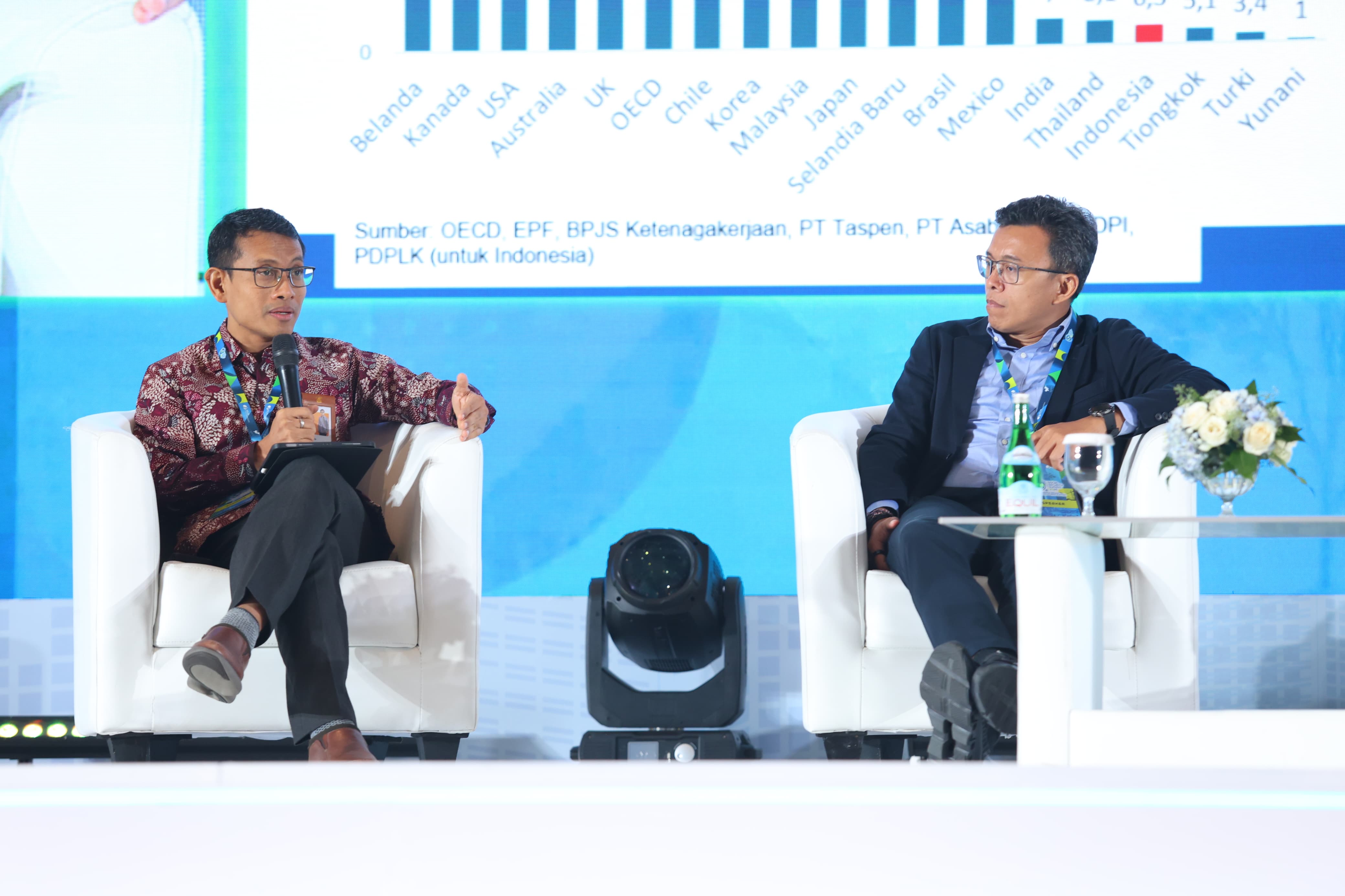 HIDUP LAYAK: Staf ahli bidang pengeluaran negara Kemenkeu Sudarto dan I Gede Dewa Karma Wisana, peneliti di Lembaga Demografi Fakultas Ekonomi dan Bisnis Universitas Indonesia