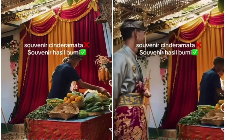 Konsep pernikahan di Bali suguhkan hasil bumi sebagai souvenir