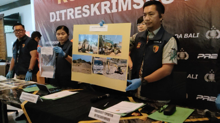 Polda Bali Bekuk Lansia asal Gunaksa pemilik tambang illegal