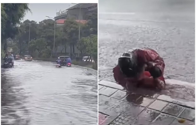 Kawasan Bypass Ngurah Rai diterjang banjir