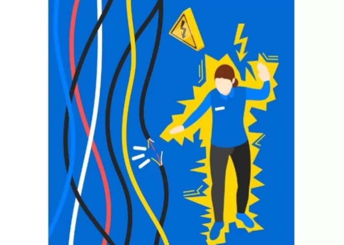 Ilustrasi tersetrum listrik.