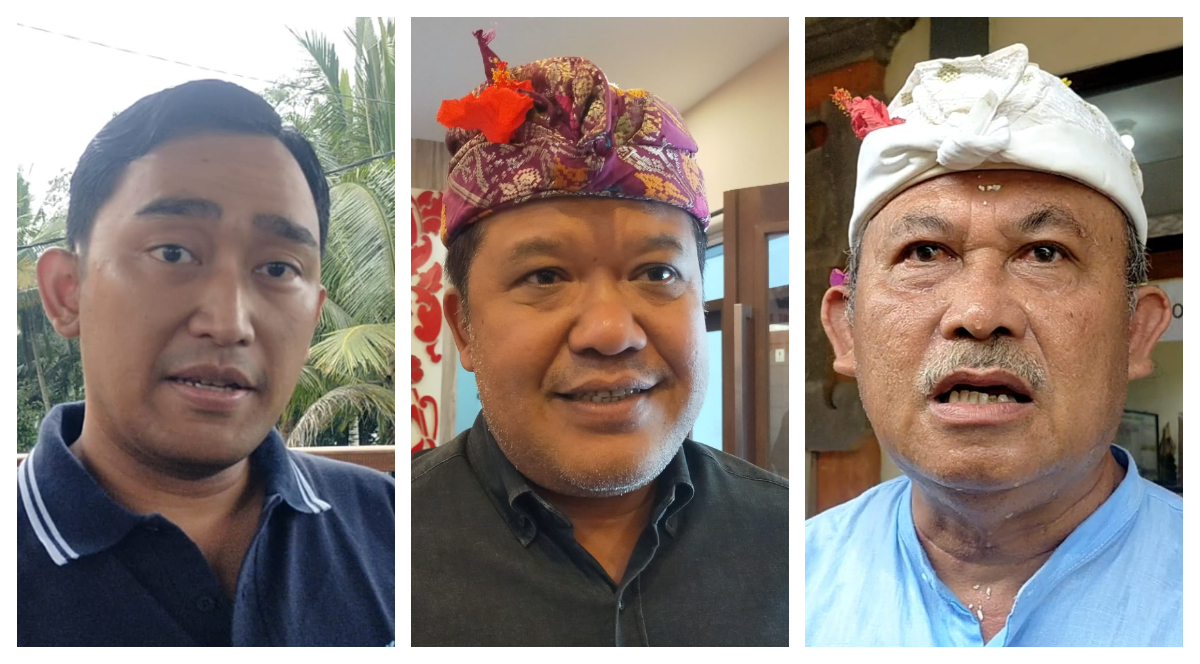 Calon bupati Bangli, dari kiri Raden Cahyo, Sang Nyoman Sedana Arta dan Ida Bagus Gede Giri Putra.