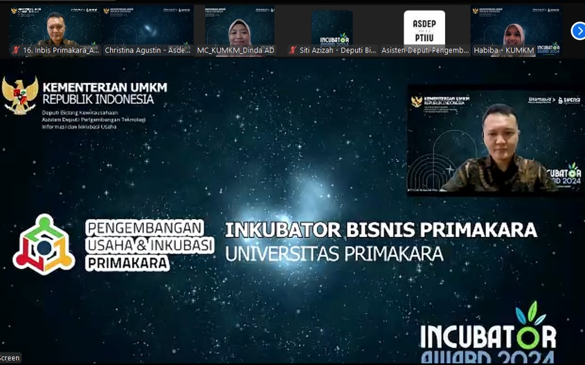 PRESTASI: Inkubator Bisnis (Inbis) Primakara University berhasil meraih peringkat A dalam ajang Incubator Awards 2024