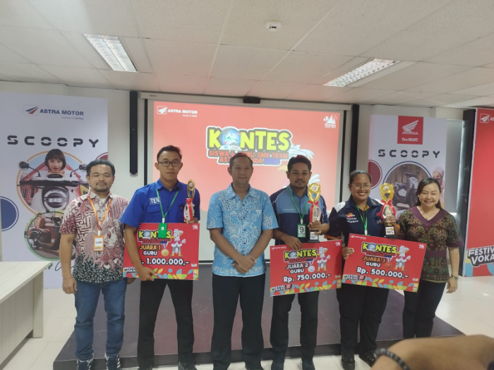 para juara Kontes Festival Vokasi Satu Hati Astra Motor Bali yang akan berkesempatan untuk mewakili Bali ke ajang kontes nasional.&nbsp;