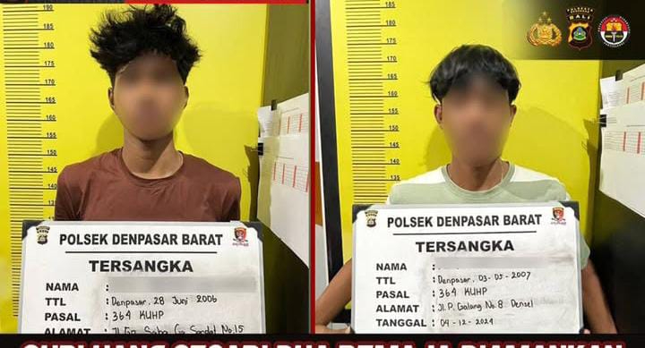 Dua pemuda spesialis pencuri kotak sesari diamankan polsek Denpasar Barat