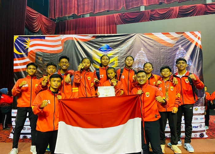 Para Atlet Garuda Emas yang meraih prestasi di ajang Shukaido International Karate Open Championship 2024.