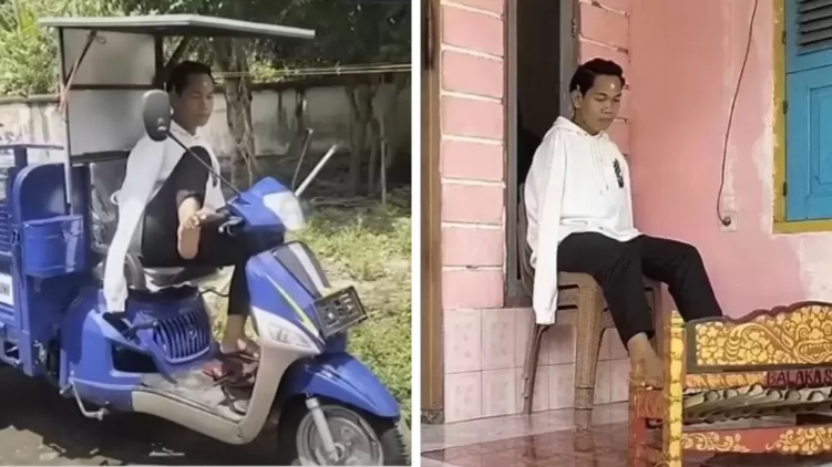 Agus Buntung pria disabilitas tanpa tangan miliki kemampuan motorik kaki luar biasa