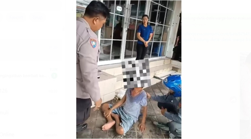 Wayan tidur di pinggir jalan akibat mabuk dan diantar pulang petugas bhabinkambtibmas
