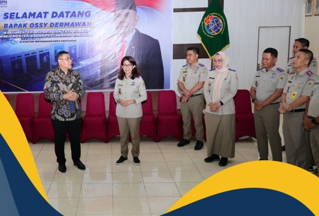 APRESIASI: Wakil Menteri Agraria dan Tata Ruang/Wakil Kepala Badan Pertanahan Nasional (Wamen ATR/Waka BPN), Ossy Dermawan, memberikan apresiasi kepada BPN Provinsi Kalbar.