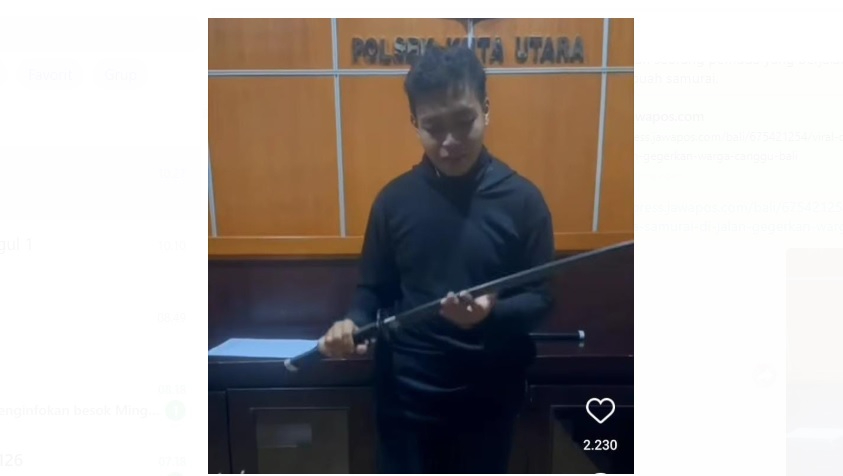 Pemuda yang viral karena bawa samurai di shortcut canggu akhirnya minta maaf dan klarifikasi