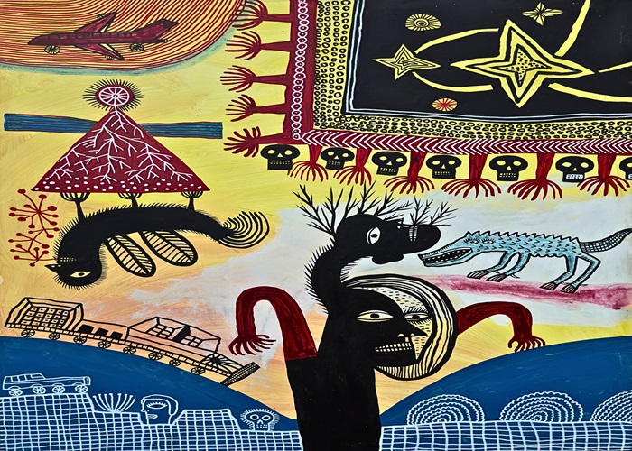 Salah satu karya yang dipamerkan dalam pameran bertajuk Tabrak di Museum Arma, Ubud. Pameran ini berlangsung dari 20 Desember 2024 hingga 14 Januari 2025.