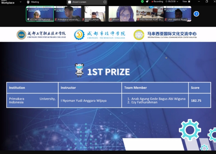 PRESTASI: Primakara University Raih Juara 1 Internasional dalam Sichuan Skill Competition