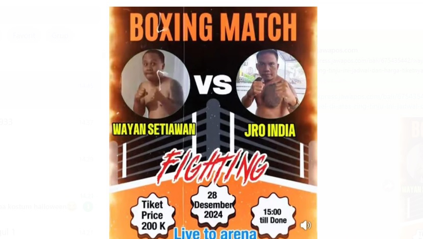 Wayan Setiawan dan Jro India Siap Duel di Atas Ring Tinju