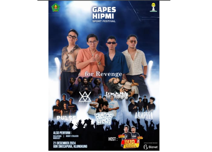 GAPES HIPMI Klungkung Sport Festival bakal ditutup dengan konser musik.