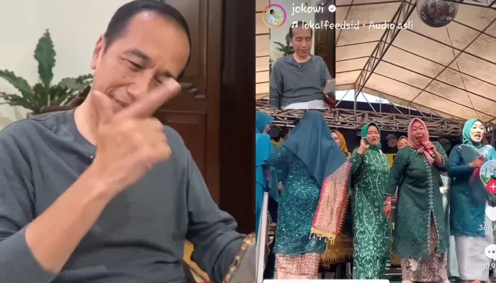 Jokowi saat ikuti tren reaction video viral emak-emak joget