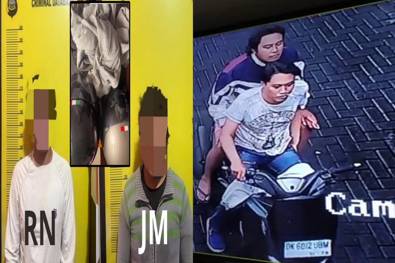 TEREKAM CCTV: Aksi maling helm di parkiran Mall Ramayana yang meresahkan pengunjung (istimewa/radarbali.id)