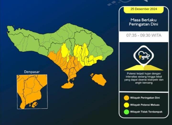 BMKG Bali keluarkan peringatan dini cuaca wilayah Bali