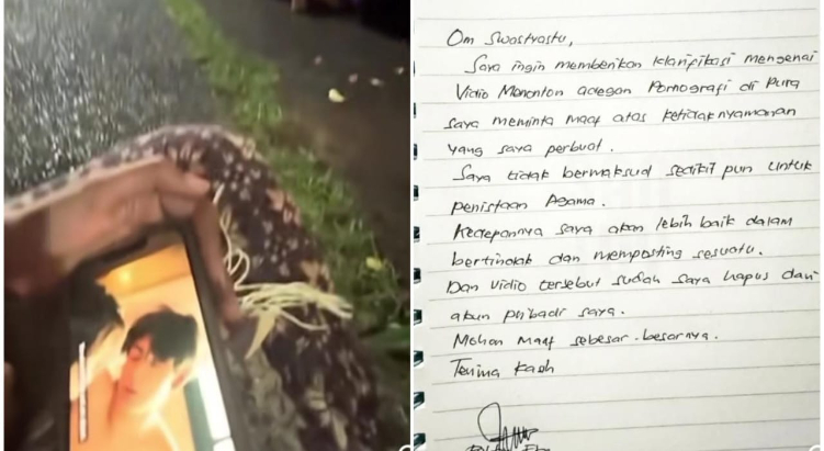 Viral aksi wanita menonton drama korea di area pura kini beri klarifikasi
