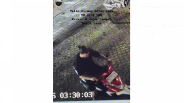 Viral rekaman CCTV bule curi sepeda motor di Canggu