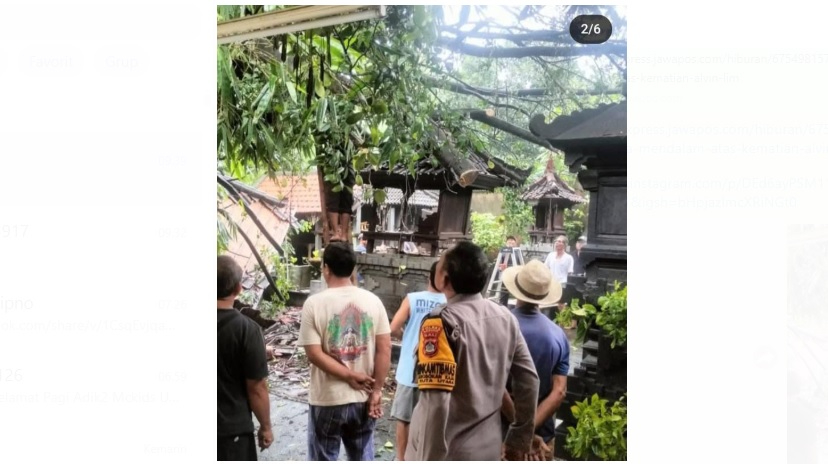 Hujan lebat sebabkan pohon tumbang hingga timpa bangunan Pura Manik Batu