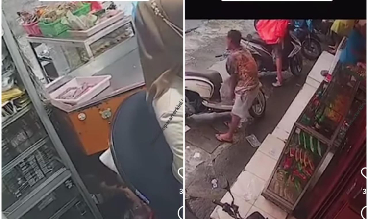 Aksi pencurian seorang pria terekam CCTV di siang bolong