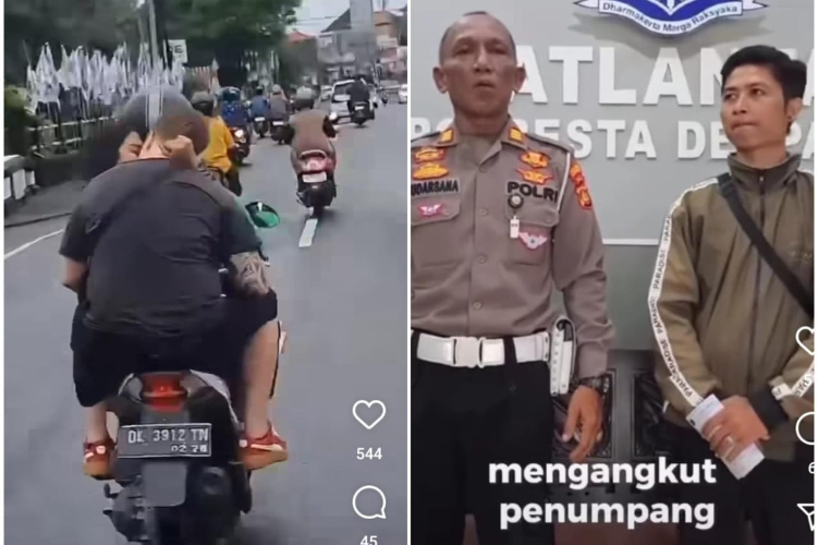 Satlatas Polresta Denpasar menindak tegas oknum ojek online yang langgar aturan lalu lintas