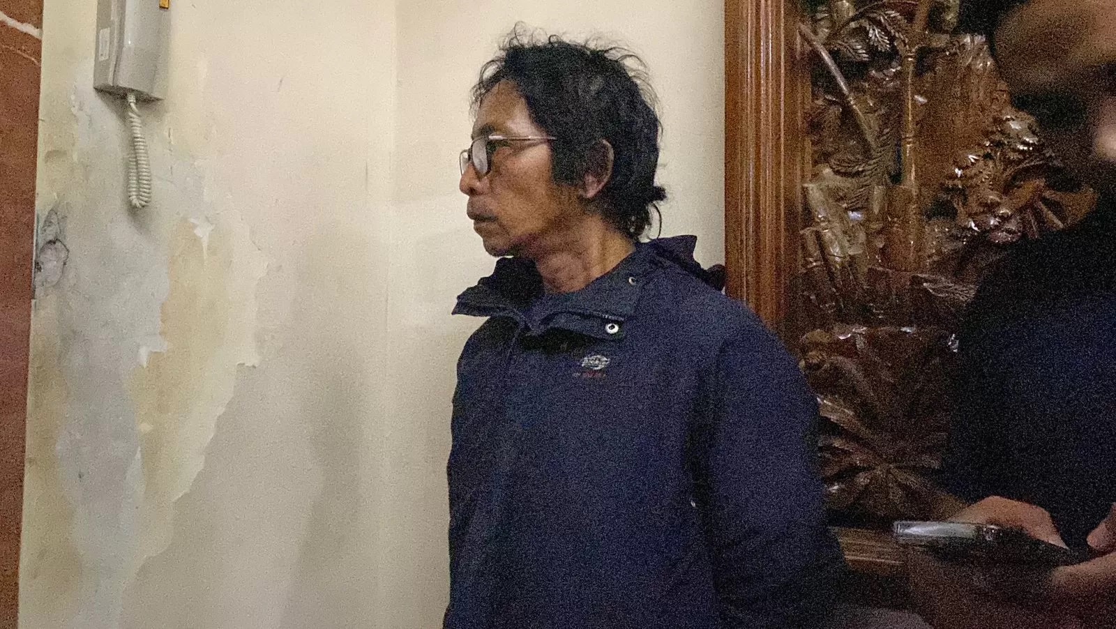 Pelaku pembunuhan aktor Sandy Permana, Nanang alias Gimbal, ditangkap tim gabungan di Dusun Poris, Desa Kutamukti, Kecamatan Kutawaluya, Kabupaten Karawang pada Rabu (15/1). (Istimewa)