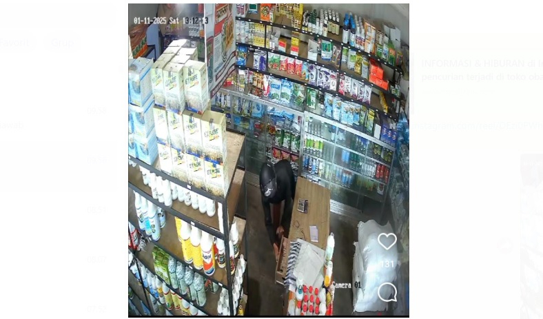 Viral di media sosial seorang pria gasak uang hasil penjualan di toko obat dan pupuk Kintamani Bangli