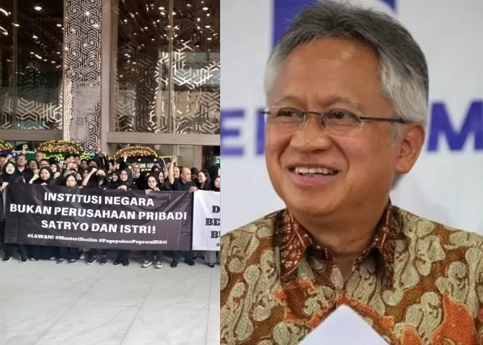 Mendikti Saintek Satryo Brodjonegoro didemo oleh pegawainya sendiri