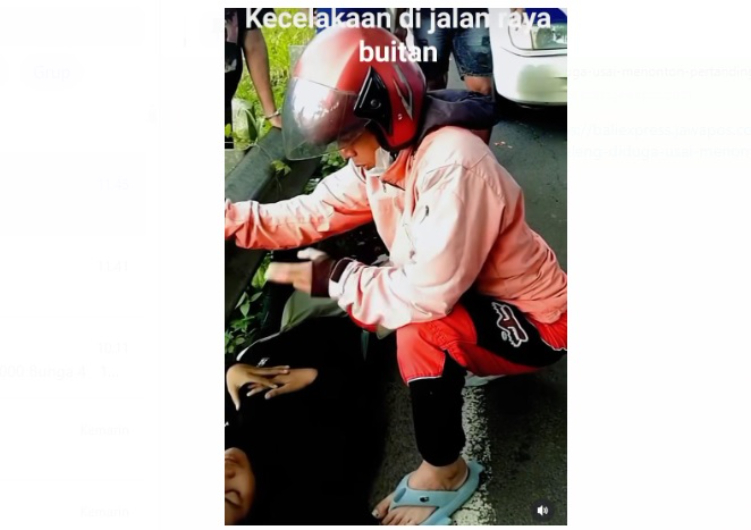 Beredar video seorang pria beri pertolongan korban kecelakaan ala seorang Balian