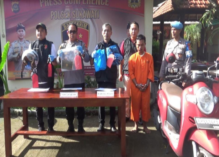 Polsek Sukawati mengamankan pelaku curanmor.