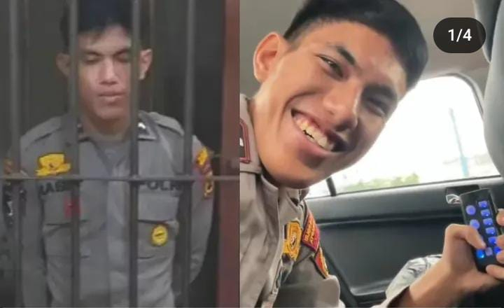Beredar foto oknum polisi mainkan sirine kini berakhir di dalam sel