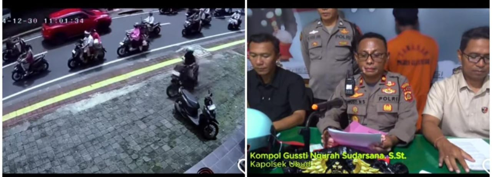 Barni seorang pria ditangkap polsek Ubud usai mencuri sepeda motor di sejumlah lokasi